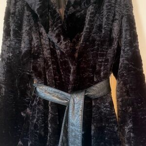 Calvin Klein Black Faux Fur Jacket